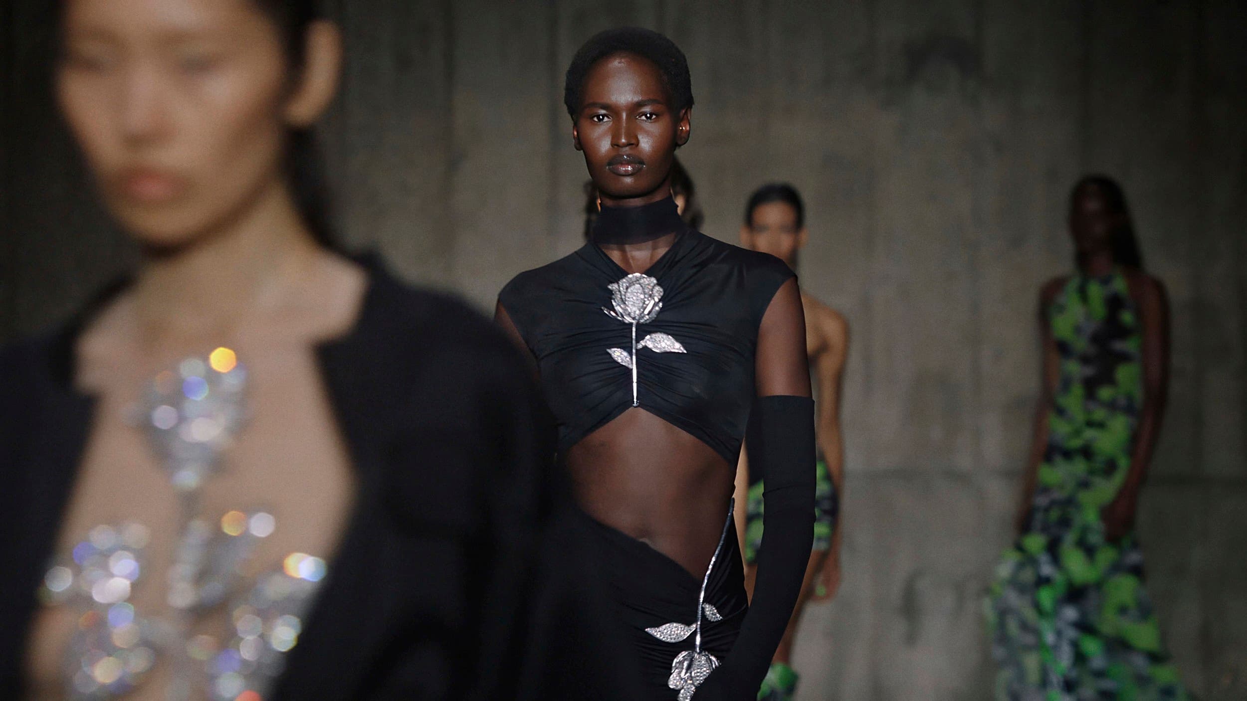Show content capture: David Koma SS24 runway.