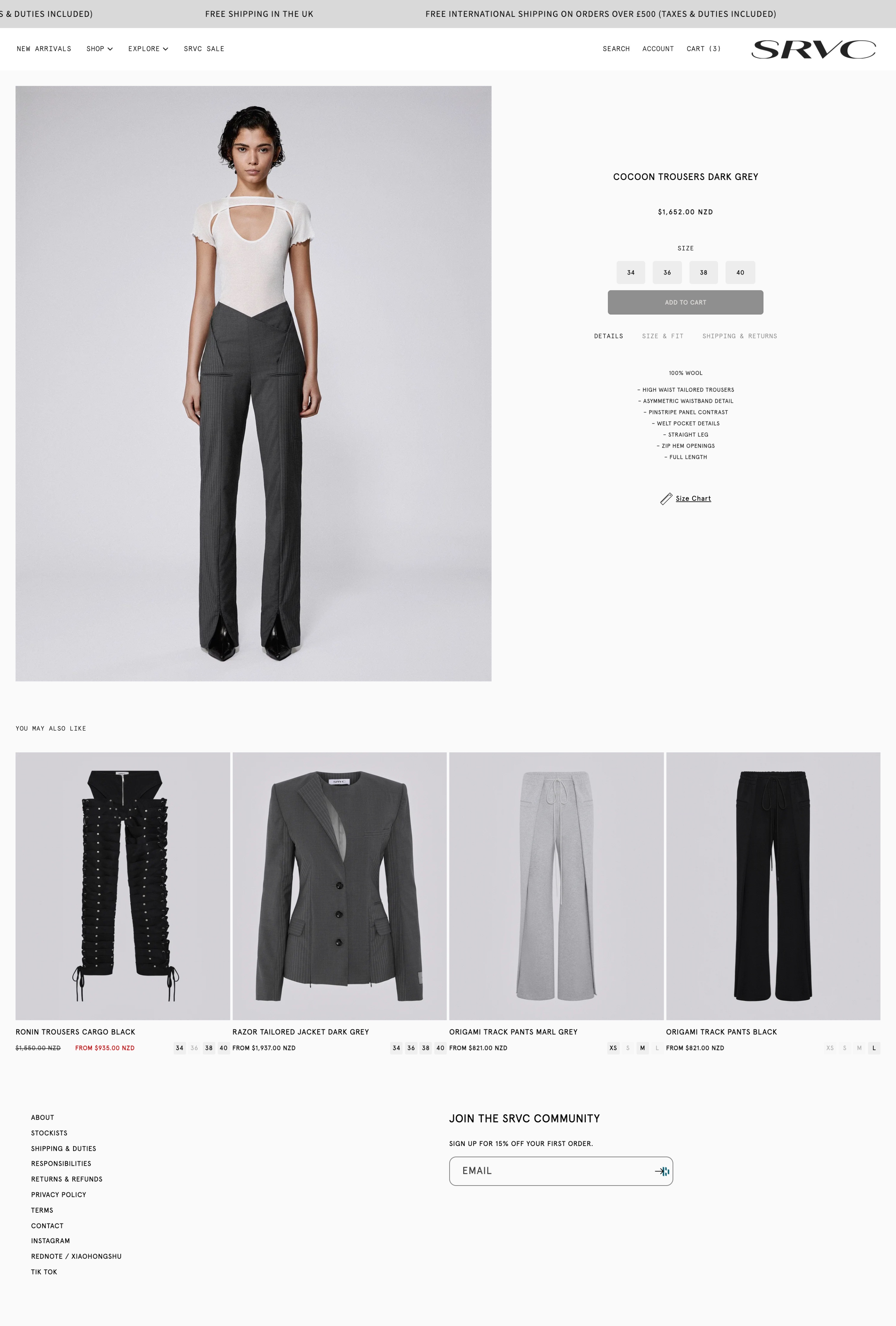 Product page, full length