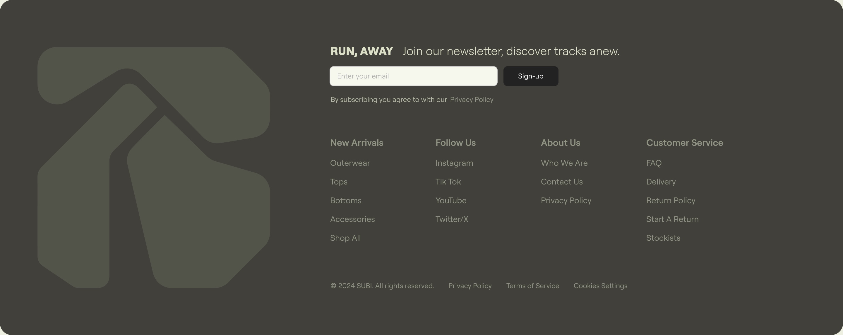 Site footer with monogram